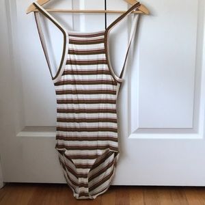 Free people open back striped bodysuit